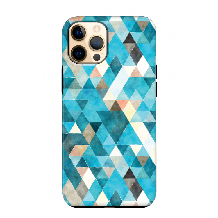 Gekleurde driehoekjes blauw: iPhone 12 Pro Max Tough Case