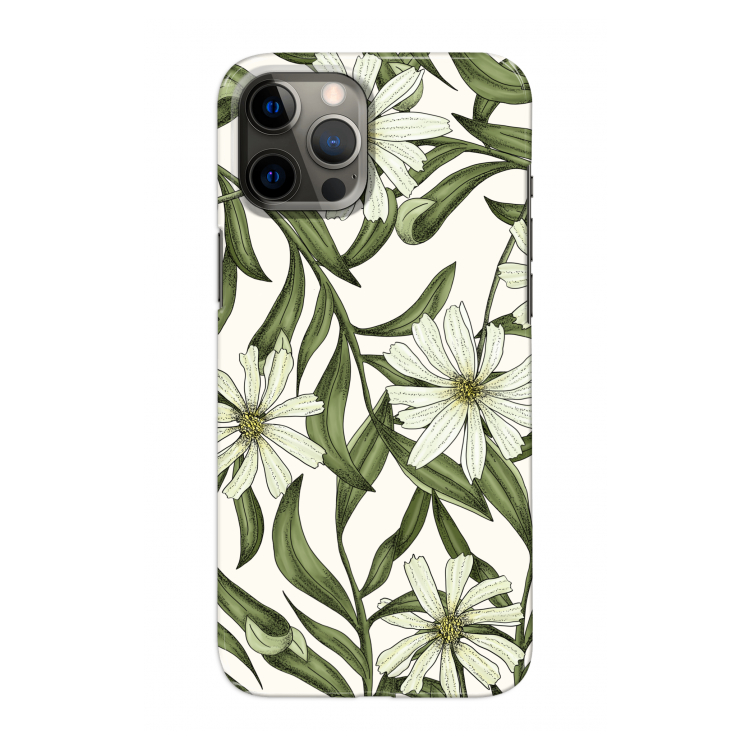 Wit bloemenpatroon: Volledig geprint iPhone 12 Pro Max Hoesje