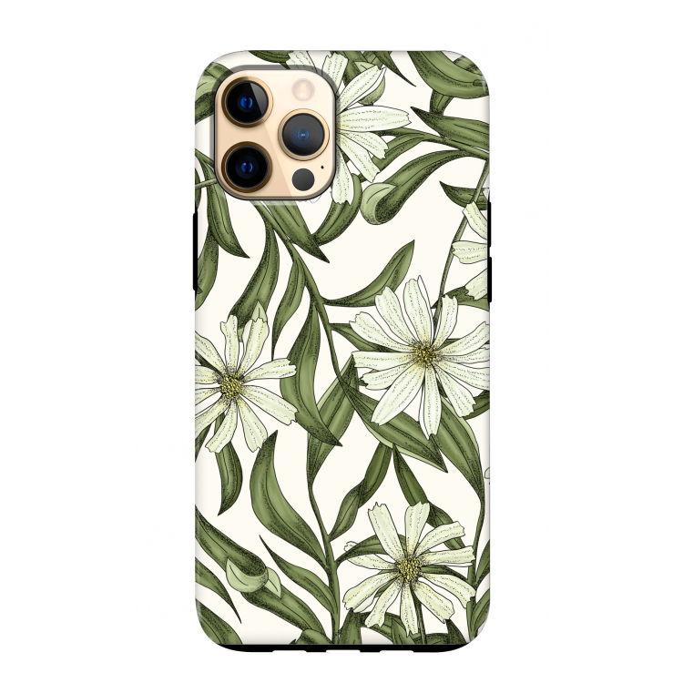 Wit bloemenpatroon: iPhone 12 Pro Max Tough Case