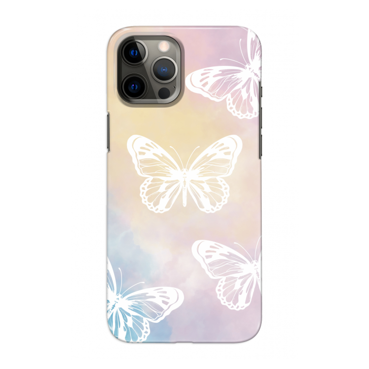 White butterfly: Volledig geprint iPhone 12 Pro Max Hoesje