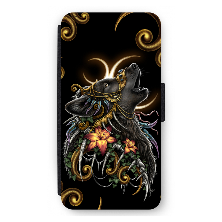 Huilende Wolf: iPhone 12 Pro Max Flip Hoesje