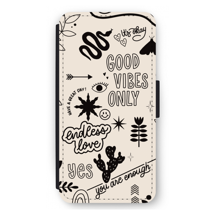Good vibes: iPhone 12 Pro Max Flip Hoesje