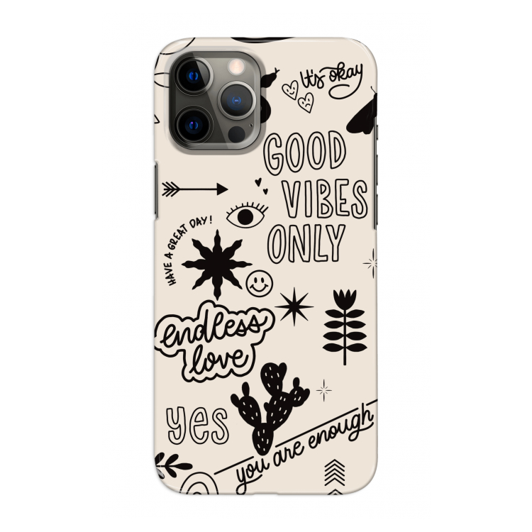 Good vibes: Volledig geprint iPhone 12 Pro Max Hoesje