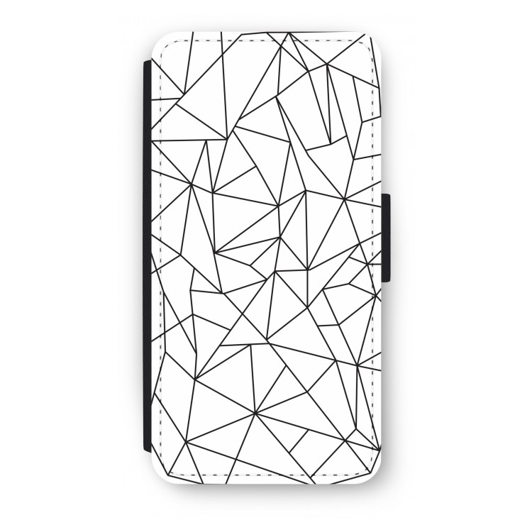 Geometrische lijnen zwart: iPhone 7 Plus Flip Hoesje
