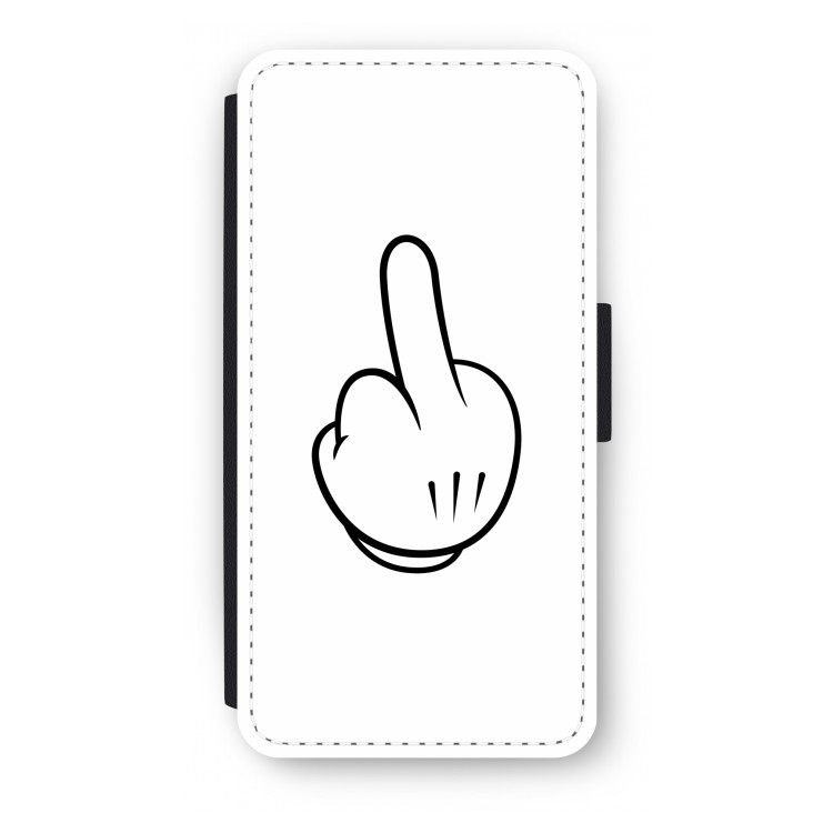 Middle finger white: iPhone 7 Plus Flip Hoesje