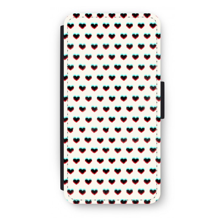 Hartjes: iPhone 7 Plus Flip Hoesje