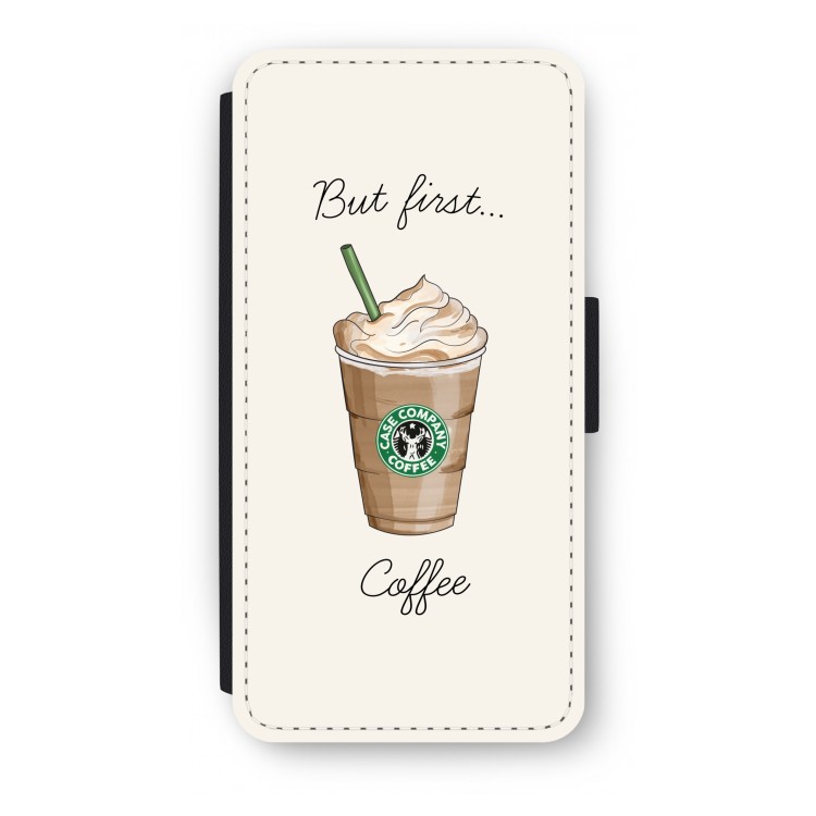 But first coffee: iPhone 7 Plus Flip Hoesje