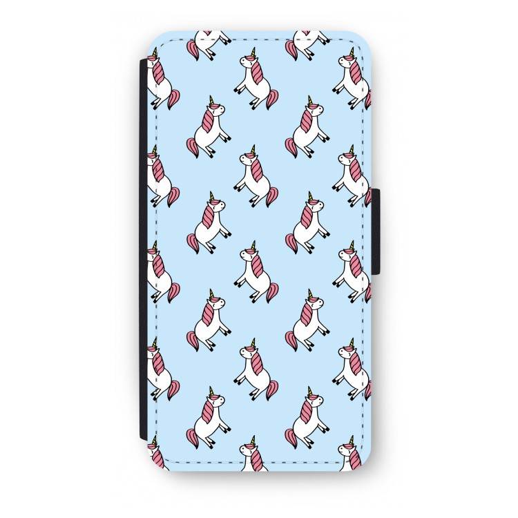 Eenhoorns overal: iPhone 7 Plus Flip Hoesje