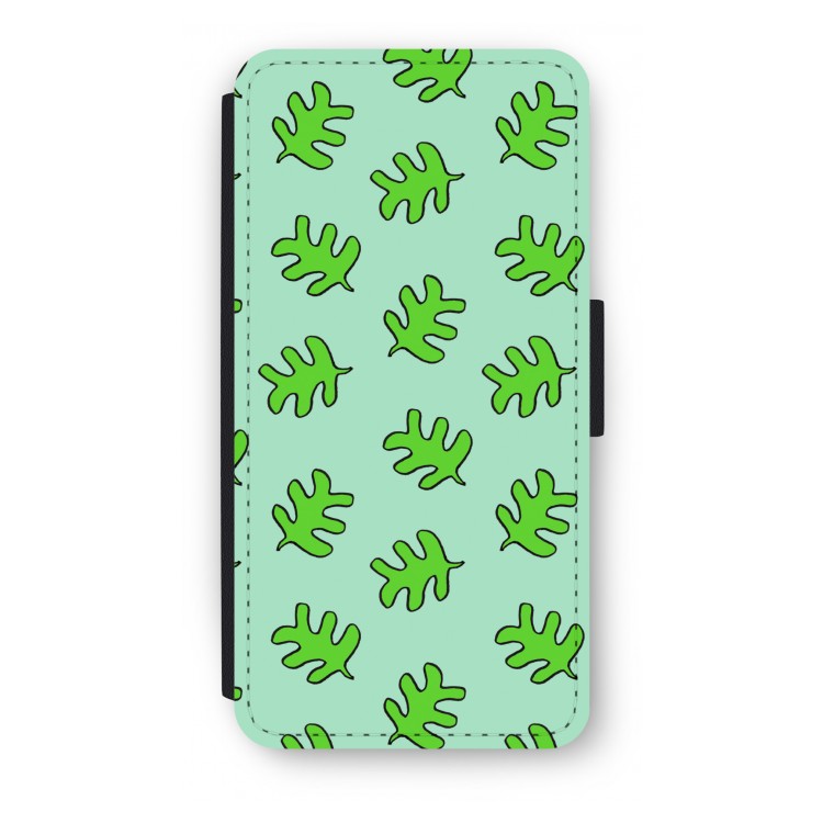 Groene blaadjes: iPhone 7 Plus Flip Hoesje