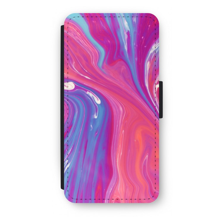 Paarse stroom: iPhone 7 Flip Hoesje