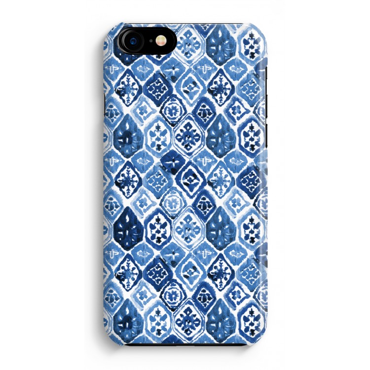 Blauw motief: Volledig Geprint iPhone 7 Hoesje