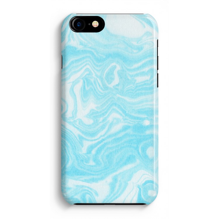 Waterverf blauw: Volledig Geprint iPhone 7 Hoesje