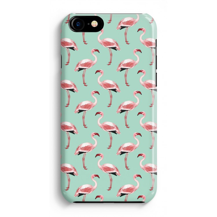 Flamingoprint groen: Volledig Geprint iPhone 7 Hoesje