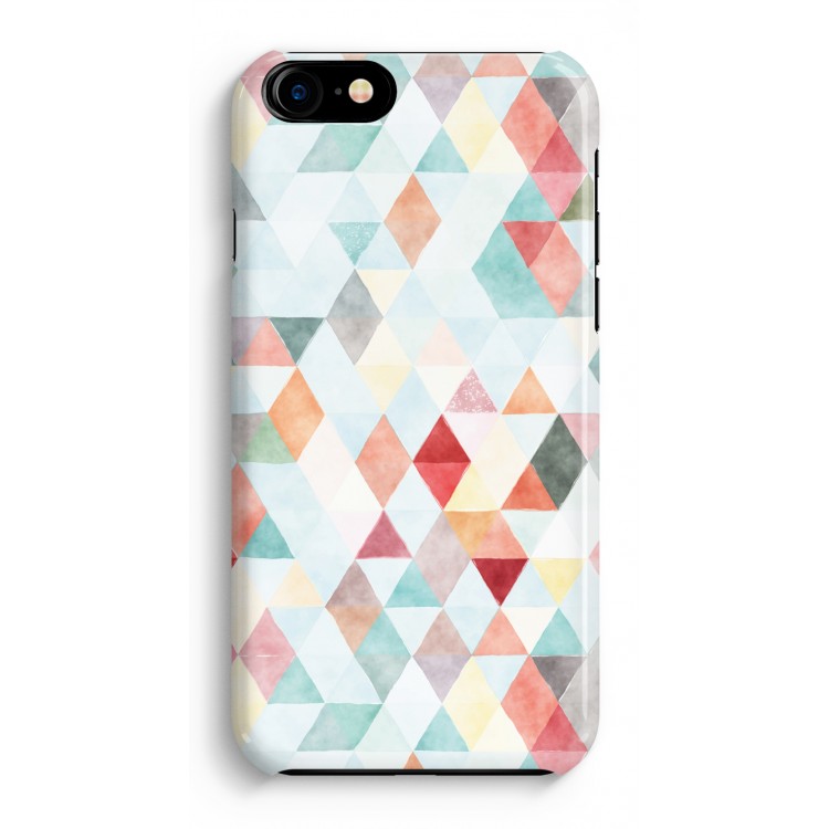 Gekleurde driehoekjes pastel: Volledig Geprint iPhone 7 Hoesje