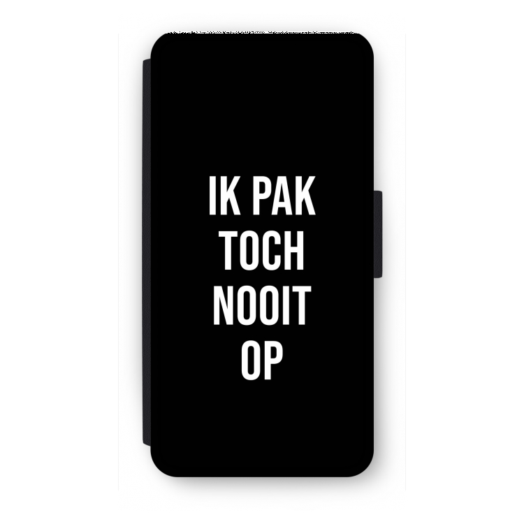 Ik pak nooit op - Zwart: iPhone 7 Flip Hoesje