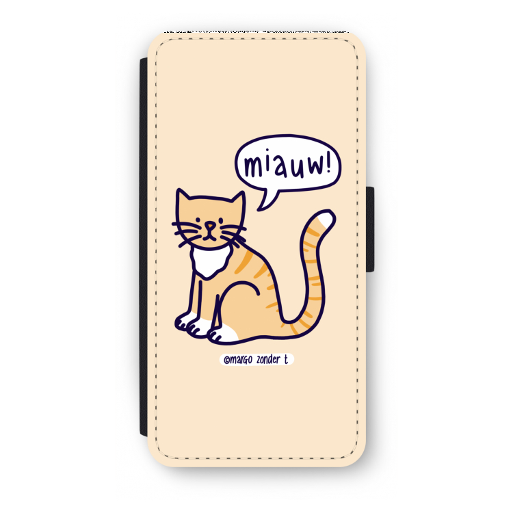 Miauw: iPhone 7 Flip Hoesje