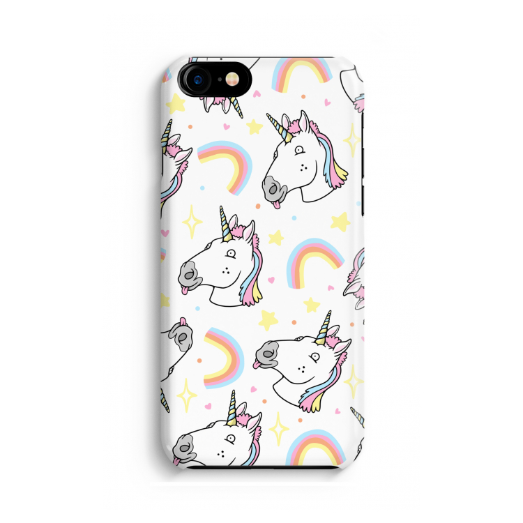 Rainbow Unicorn: Volledig Geprint iPhone 7 Hoesje