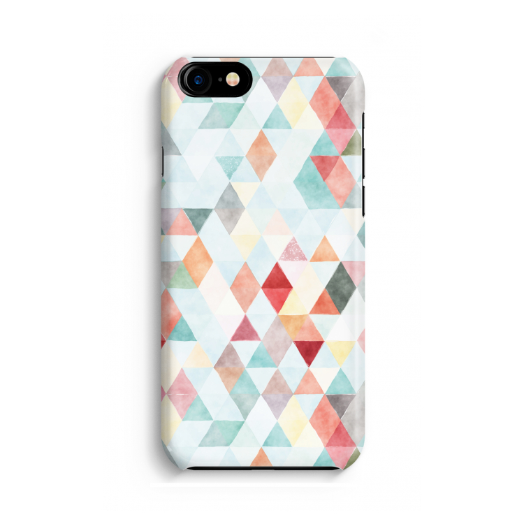 Gekleurde driehoekjes pastel: Volledig Geprint iPhone 7 Hoesje