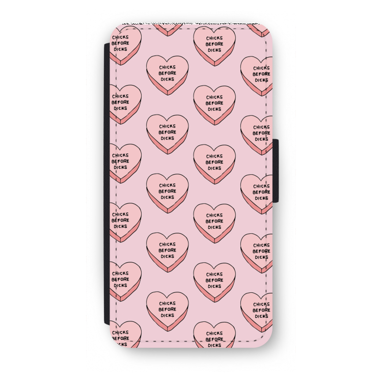 Chicks before dicks: iPhone 7 Flip Hoesje
