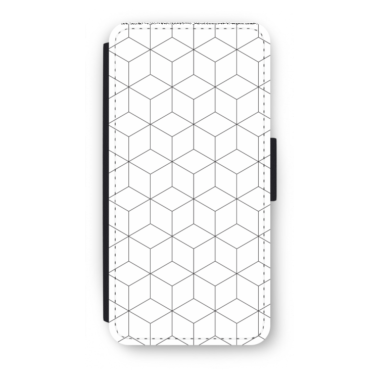 Zwart-witte kubussen: iPhone 7 Flip Hoesje