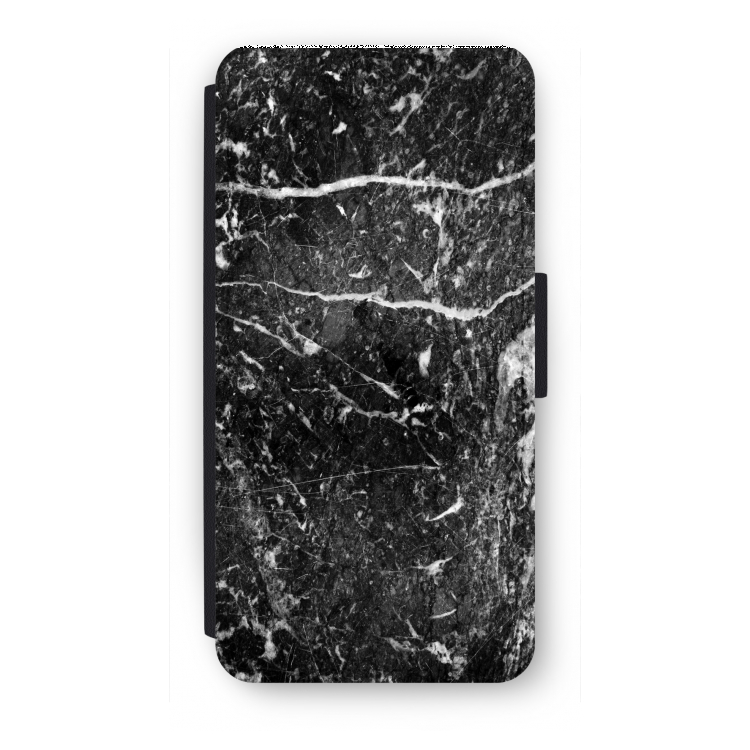 Zwart marmer: iPhone 7 Flip Hoesje