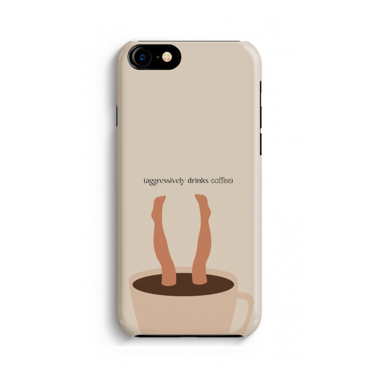 Aggressively drinks coffee: Volledig Geprint iPhone 7 Hoesje