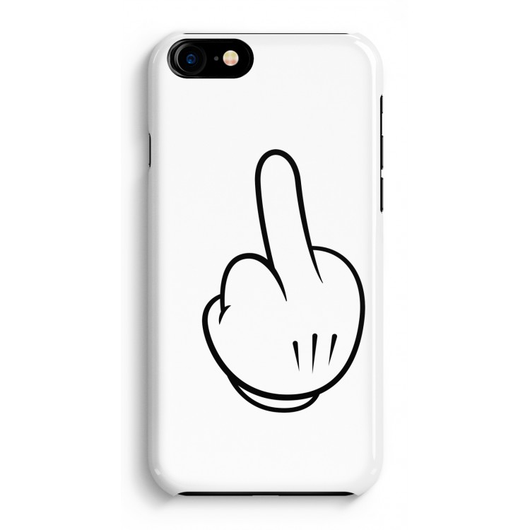Middle finger white: Volledig Geprint iPhone 7 Plus Hoesje