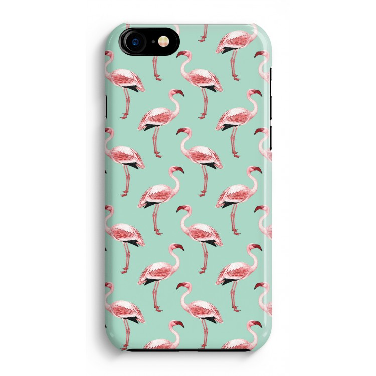 Flamingoprint groen: Volledig Geprint iPhone 7 Plus Hoesje