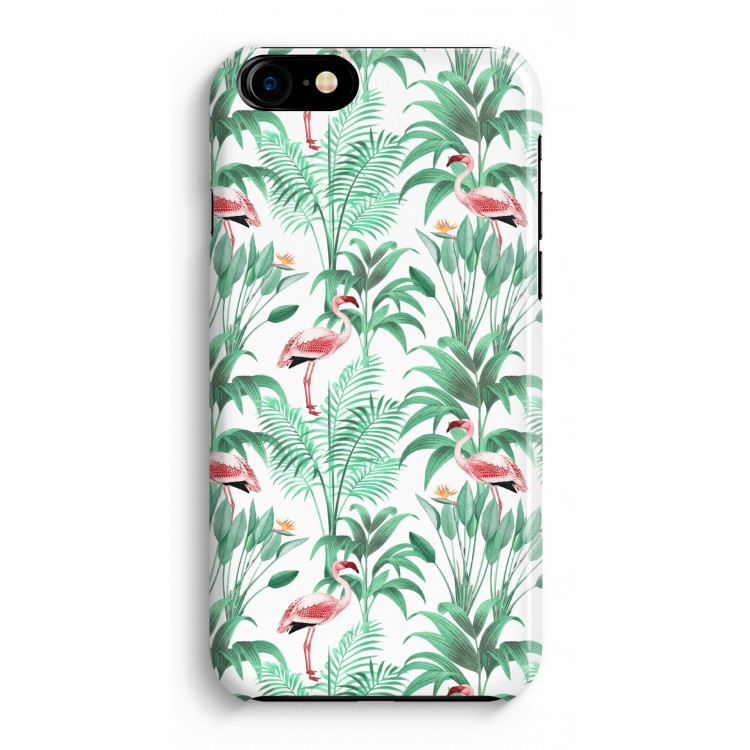 Flamingo bladeren: Volledig Geprint iPhone 7 Plus Hoesje