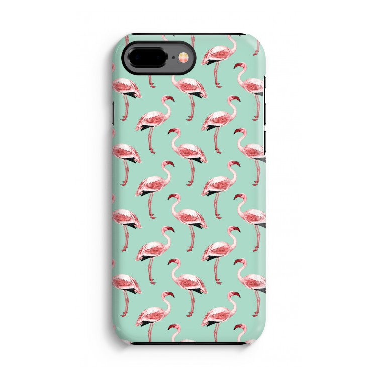 Flamingoprint groen: iPhone 7 Plus Tough Case