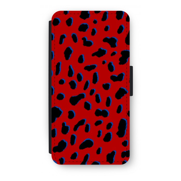 Red Leopard: iPhone 7 Plus Flip Hoesje