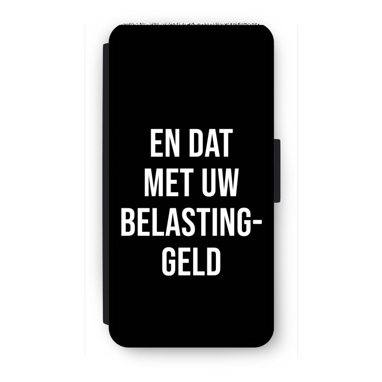 Belastinggeld - Zwart: iPhone 7 Plus Flip Hoesje