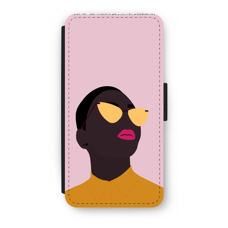 Yellow glasses: iPhone 7 Plus Flip Hoesje