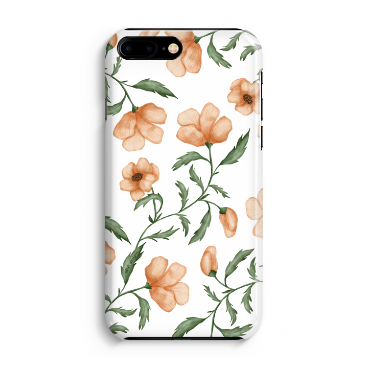 Peachy flowers: Volledig Geprint iPhone 7 Plus Hoesje