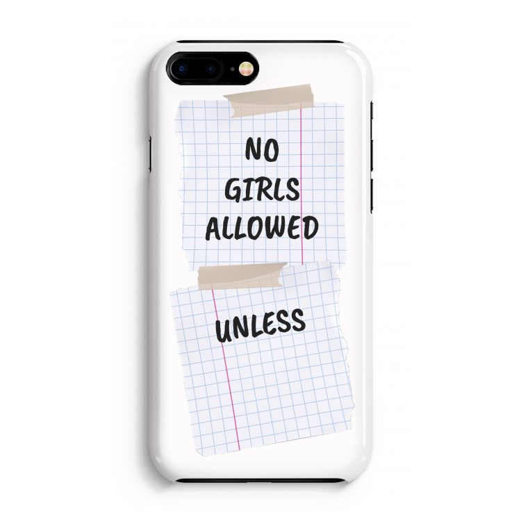 No Girls Allowed Unless: Volledig Geprint iPhone 7 Plus Hoesje
