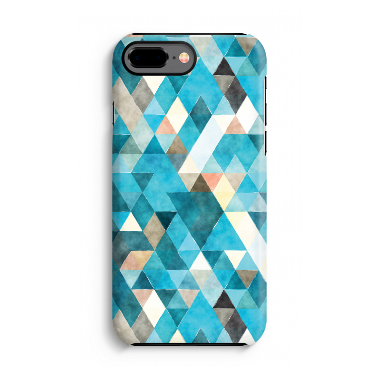 Gekleurde driehoekjes blauw: iPhone 7 Plus Tough Case