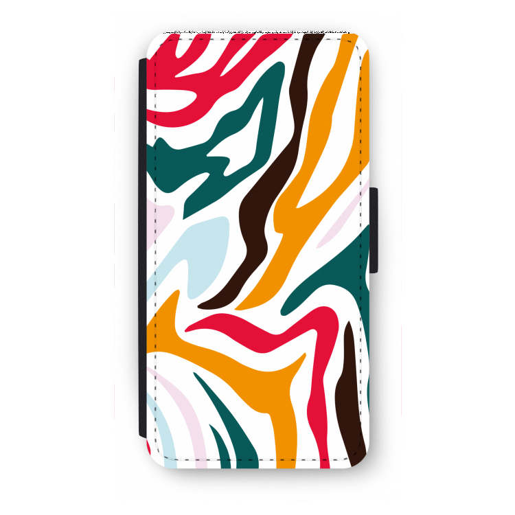 Colored Zebra: iPhone 7 Plus Flip Hoesje