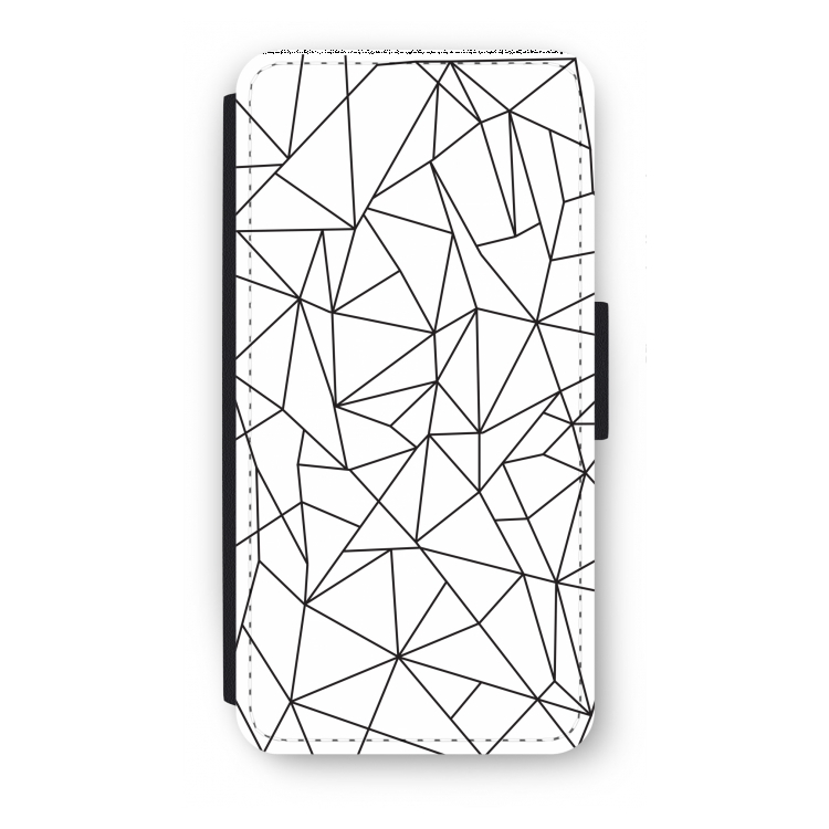 Geometrische lijnen zwart: iPhone 7 Plus Flip Hoesje