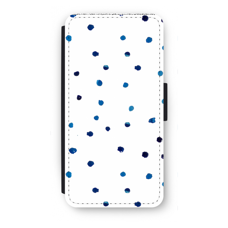 Blauwe stippen: iPhone 7 Plus Flip Hoesje