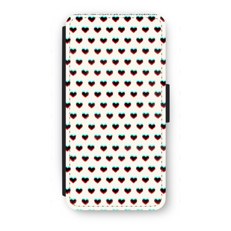 Hartjes: iPhone 7 Plus Flip Hoesje