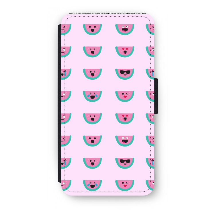 Smiley watermeloenprint: iPhone 7 Plus Flip Hoesje