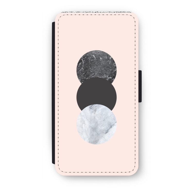 Marmeren cirkels: iPhone 7 Plus Flip Hoesje