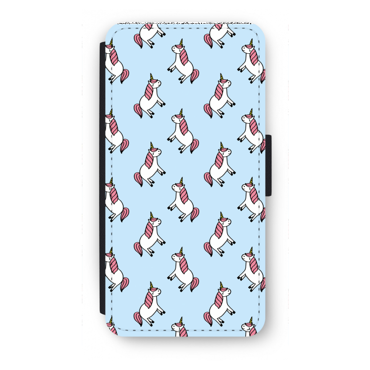 Eenhoorns overal: iPhone 7 Plus Flip Hoesje