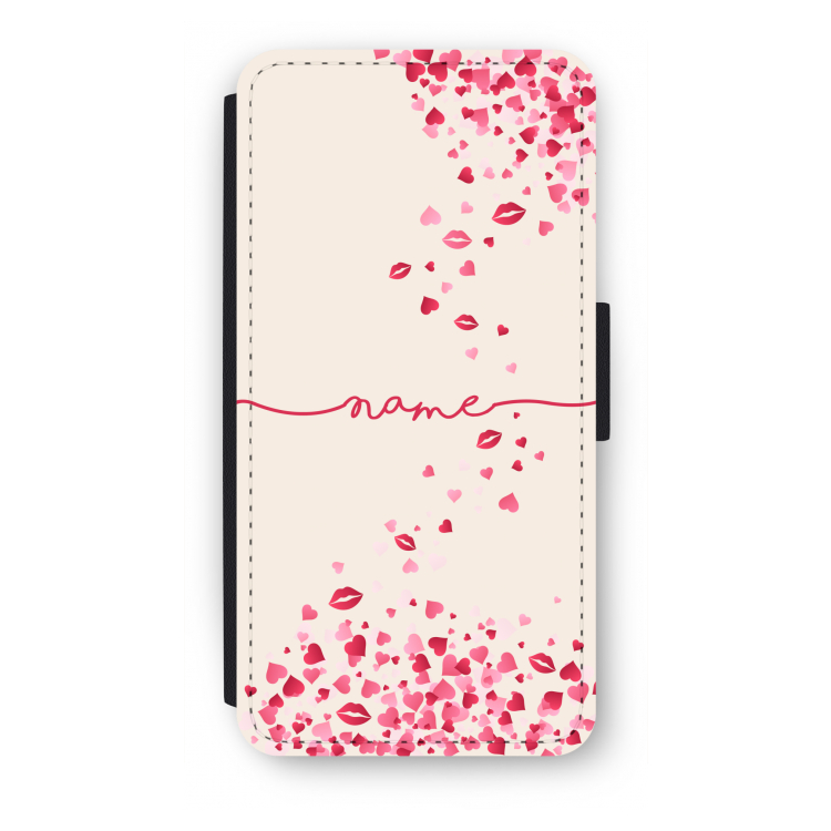Hartjes en kusjes: iPhone 7 Plus Flip Hoesje