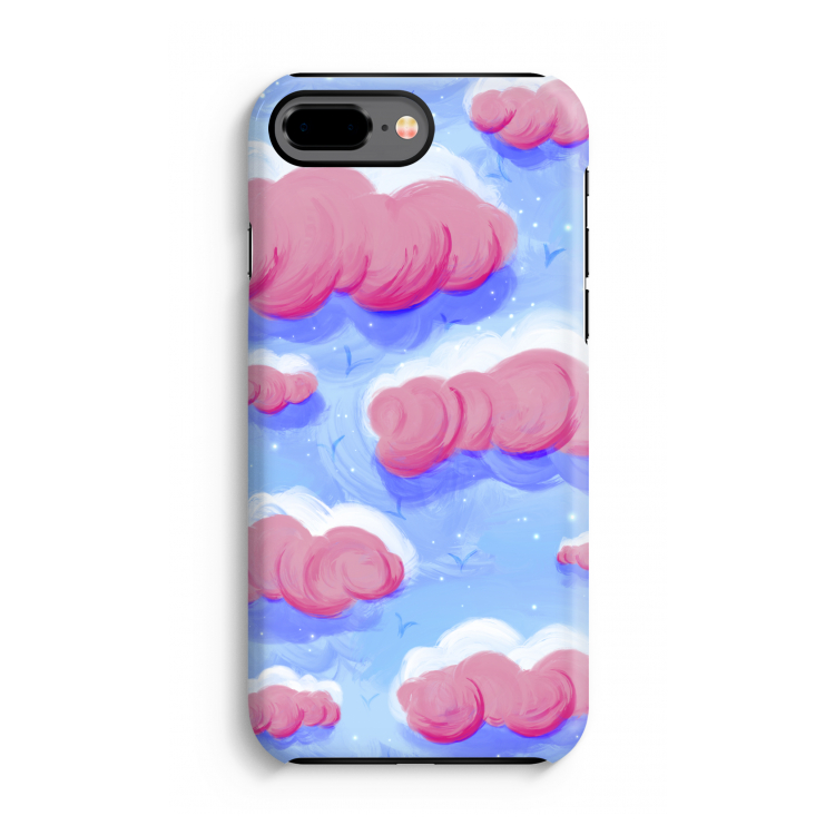 Roze wolken met vogels: iPhone 7 Plus Tough Case