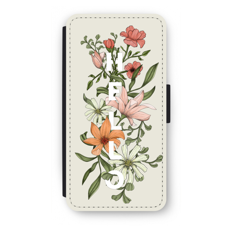 Hello bloemen: iPhone 7 Plus Flip Hoesje