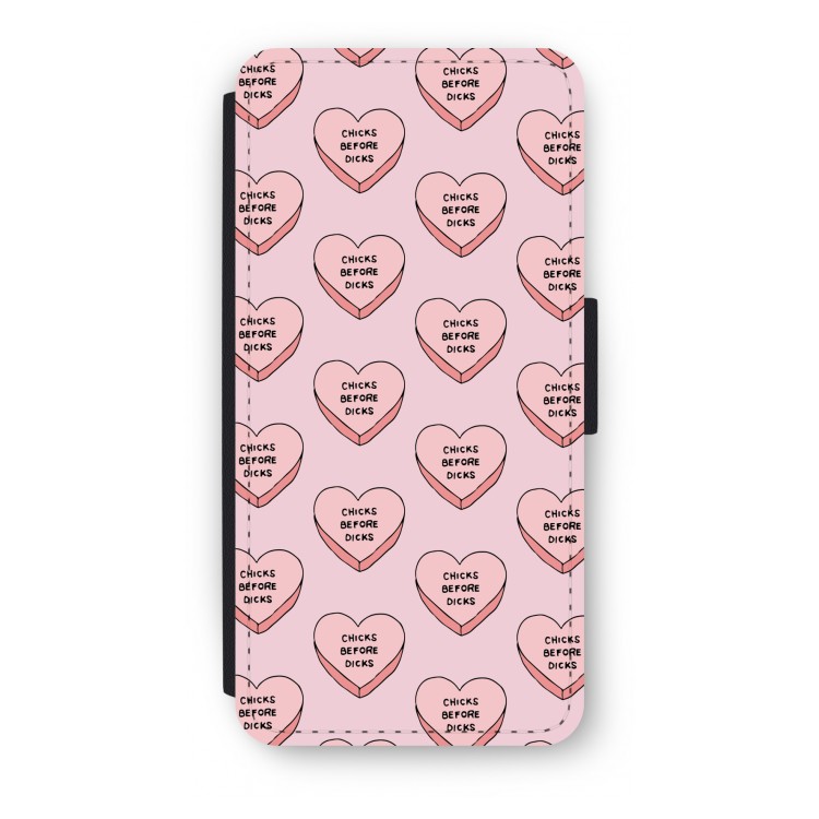 Chicks before dicks: iPhone 8 Flip Hoesje