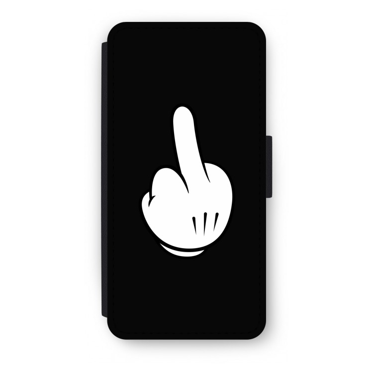 Middle finger black: iPhone 8 Flip Hoesje
