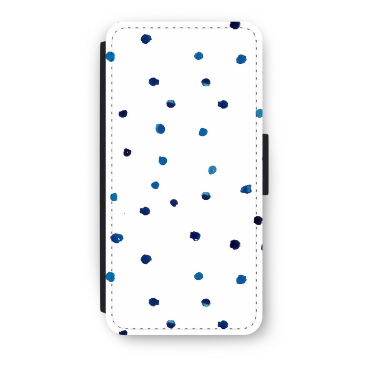 Blauwe stippen: iPhone 8 Flip Hoesje