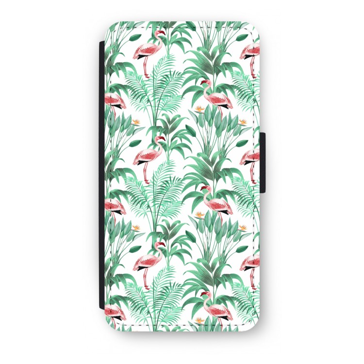 Flamingo bladeren: iPhone 8 Flip Hoesje